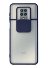 BFS  Xiaomi Redmi Note 9 Pro Kılıf Palm Buzlu Kamera Sürgülü Silikon - Lacivert