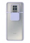 BFS  Xiaomi Redmi Note 9 Pro Kılıf Palm Buzlu Kamera Sürgülü Silikon - Lila