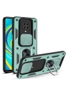 BFS  Xiaomi Redmi Note 9 Pro Kılıf Pars Lens Yüzüklü Silikon - Yeşil