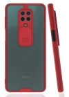 BFS  Xiaomi Redmi Note 9 Pro Kılıf Platin Kamera Koruma Silikon - Kırmızı