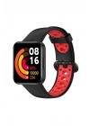 BFS  Xiaomi Redmi Watch 2 Spor Delikli Kordon - Siyah-Kırmızı