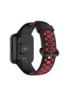 BFS  Xiaomi Redmi Watch 2 Spor Delikli Kordon - Siyah-Kırmızı