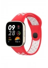 BFS  Xiaomi Redmi Watch 3 Spor Delikli Kordon - Kırmızı-Beyaz