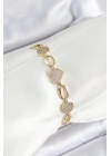 BFS Xuping Pirinç Kalp ve Daire Model Gold Renk Kadın Bileklik