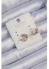 BFS Xuping Rose Renk Zirkon Taşlı Bombeli Topçuk Earcuff Küpe
