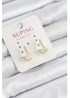 BFS Xuping Zirkon Taşlı I Model Gold Renk Kadın Küpe