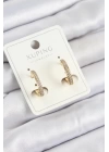 BFS Xuping Zirkon Taşlı I Model Gold Renk Kadın Küpe