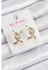 BFS Xuping Zirkon Taşlı Kalp Model Gold Renk Kadın Küpe