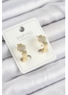 BFS Xuping Zirkon Taşlı Kalp Model Gold Renk Kadın Küpe
