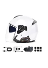 BFS Y20 2x 1000m Telsiz Mesafeli 2 Kişi Bağlantılı Bluetooth Kask Kulaklık Fenerli İntercom