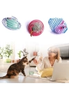 BFS  Yaylı Metal Fareli Kafes Kedi Oyun Topu Sıçrayan Spiral Kedi Topu