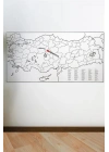BFS Yazılabilir Türkiye Haritası Manyetik Duvar Stickerı 110 x 56 cm