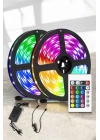 BFS Yeni Nesil RGB Işıklı 10Metre Şerit Led Kumandalı Şarj Edilebilir