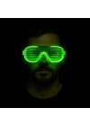 BFS  Yeşil LED Işıklı Parti Gözlüğü – Neon Glow Şerit Gözlük 3 Modlu
