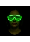 BFS Yeşil Led Işıklı Parti Gözlüğü – Neon Glow Şerit Gözlük 3 Modlu