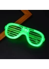 BFS  Yeşil LED Işıklı Parti Gözlüğü – Neon Glow Şerit Gözlük 3 Modlu