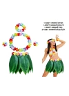 BFS   Yetişkin Hawaii Kostüm Seti - Yaprak Etek &amp; Hawaii Set - 5 Parça