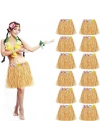 BFS   Yetişkin ve Çocuk Uyumlu Saman Renk Hawaii Luau Hula Etek 40 cm 12 Adet