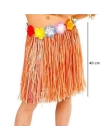 BFS   Yetişkin ve Çocuk Uyumlu Turuncu Renk Püsküllü Hawaii Luau Hula Etek 40 cm