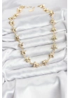 BFS Yıldız Model Pirinç Gold Renk Kadın Kolye