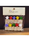 BFS Yıldız Tasarımlı Mini Fotoğraf Mandalları