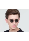 BFS   Yuvarlak Cam John Lennon Tarzı Gümüş Çerçeveli Siyah Gözlük