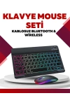 Bluetooth 5.3 Destekli Şarjlı Taşınabilir Klavye + Mouse Kombinasyonu