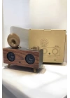 Bluetooth Hoparlör Ahşap Klasik Retro Gramofon Bluetooth Müzik Kutusu