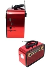 Bluetooth Hoparlör Ahşap Renk Vintage Işıklı Nostaljik Radyo Fm Ahşap Görünümlü