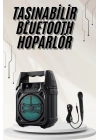 Bluetooth Hoparlör Led Işıklı Taşınabilir Kablosuz Speaker Uzun Pil Ömrü