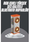 Bluetooth Hoparlör Şeffaf Mecha RGB Işıklı Çift Hoparlör 5.0 Bluetooth
