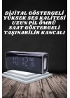 Bluetooth Hoparlör Speaker Saat Göstergeli Uzun Pil Ömrü Taşınabilir