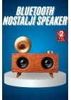 Bluetooth Nostalji Speaker Radyo Gramofon Ahşap Renk Vintage
