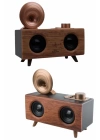 Bluetooth Nostalji Speaker Radyo Gramofon Ahşap Renk Vintage