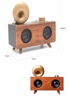 Bluetooth Nostalji Speaker Radyo Gramofon Ahşap Renk Vintage