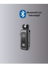 Bluetooth 5.2 Kablolu Makaralı Kulaklık | Dijital Ekran ve Titreşimli Bildirim