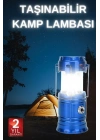 Büyük Boy Güneş Enerjili Kamp Feneri Işıldak Lamba USB Şarjlı