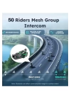 C50 2x Motosiklet Intercom Kask Kulaklık 1500 Mah Rgb Işıklı Çift Eşleşme
