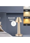 Çatı Model Gold Renk Şarjlı Dokunmatik 3 Renkli LED Masa ası