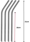 Çelik Pipet Paslanmaz Çelik Metal Meşrubat Pipeti Ve Pipet Temizleme Fırçası Seti 5 Parça