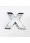 Cemax X Harfi  3,75 cm Krom Yapışkanlı