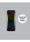 Çift 4 inç Hoparlörlü RGB Işıklı Bluetooth Ses Sistemi