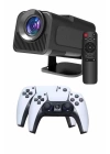 Çift Kollu Game Box Projeksiyon Cihazı Kumandalı Android Tv Dahili Hoparlör
