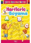 Çocuklar için Okul Öncesi Şirin Boyama Kitabı - Harflerle Boyama