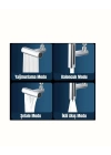 Çok Fonksiyonlu Musluk Başlığı | 4 Su Modu | Geniş Uyumlu Adaptör Seti | Mutfak ve Banyo Uyumlu