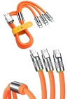 Çoklu Şarj Kablosu USB Type-C İOS Uyumlu 120W Hızlı Şarj Kablosu