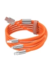 Çoklu Şarj Kablosu USB Type-C İOS Uyumlu 120W Hızlı Şarj Kablosu