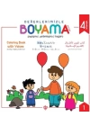 Değerlerimizle Boyama Kitabı - Paylaşma Yardımlaşma Hoşgörü - Arapça-İngilizce-Japonca-Türkçe