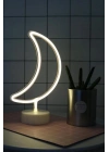 Dekoratif Pilli Ay Tasarımlı 3D Neon Led Masa Ve Gece ası