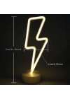 Dekoratif Şimşek Şeklinde Pilli Neon Led a Süs Masa ası